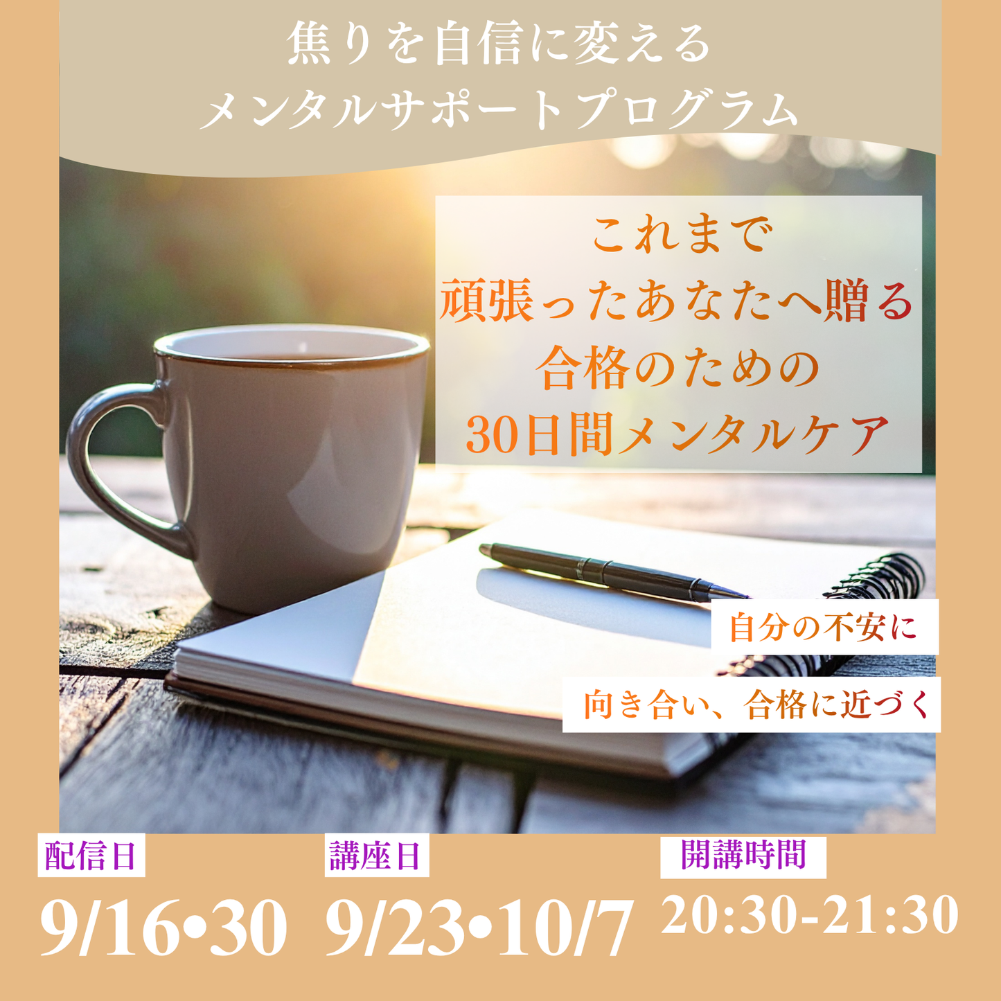 これまで頑張ったあなたへ贈る　合格のための30日間メンタルケア